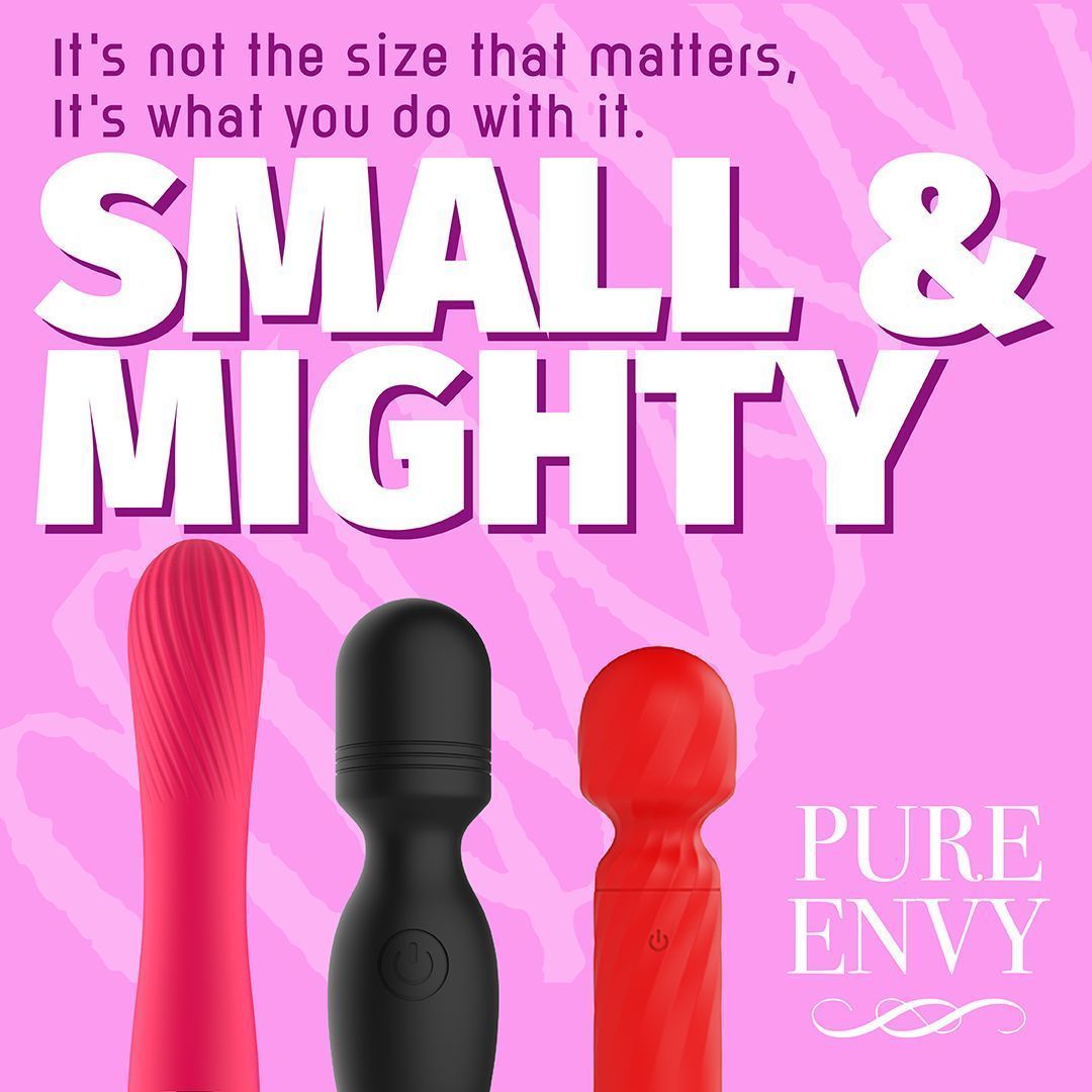 It's not the size that matters, it's what you do with it!   Our Small but powerful little friends are just the thing you need! #love #relationships #marriage #couples #women #men #pureenvy #pleasure #femalepleasure #malepleasure #sexualpleasure #sexuality #vibrators