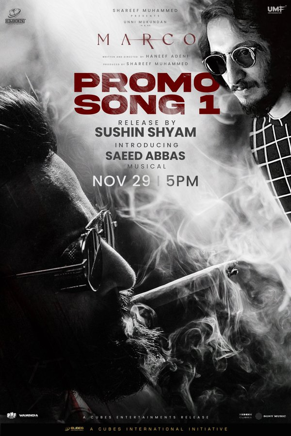 um_fans_'s tweet photo. Song Alert ...⚠️
#Marco - Promo Song https://t.co/ztmwXhvDGl Jean Release by @sushintdt on 🗓️29th November 2024 at 5pm
A Saeed Abbas musical 🎶
🖋️Penned by Vinayak Sasikumar
#firstpromo #babyjean #saeedabbas #vinayaksasikumar #marcoonsonymusic
Stay Tuned.....
#unnimukundan https://t.co/RCbZ9IlEo8