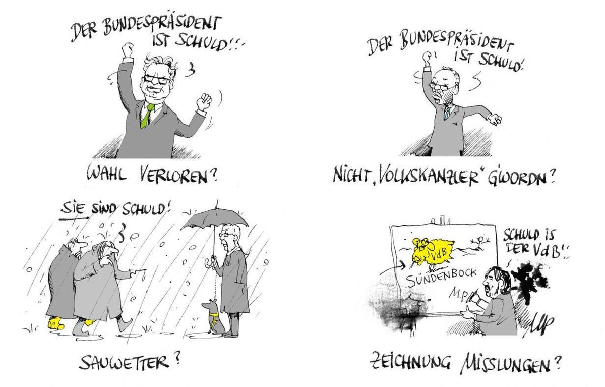 Schieb's dem Präsidenten in die Schuhe! (26.11.2024)

Die aktuelle Zeichnung von Michael Pammesberger gibt es hier: kurier.at/pammesberger