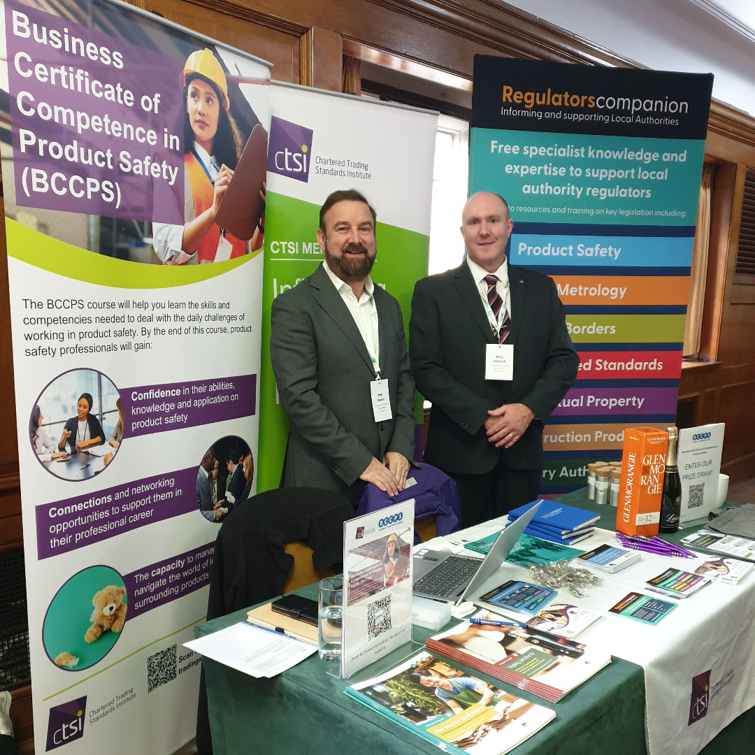 CTSI recently attended the @ElectricalSafetyFirst Conference in London! The team enjoyed many conversations on how Regulators' Companion and the new Business Certificate of Competence in Product Safety provides expert knowledge.

tradingstandards.uk/business-hub/b…
regulatorscompanion.info