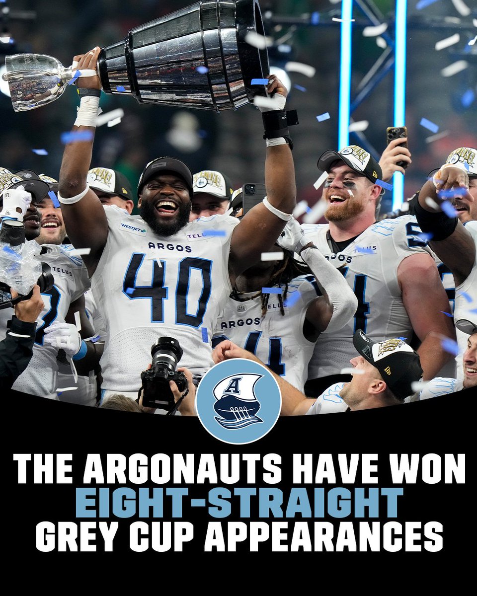 The <a href="/TorontoArgos/">Toronto Argonauts</a> have SHOWN UP in their last eight #GreyCup appearances.