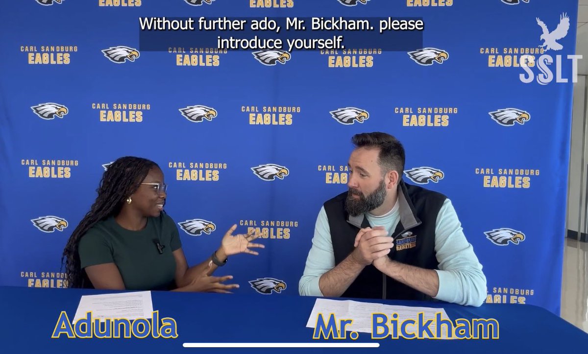 Very excited to welcome Mr. Bickham to the VOICE OF SANDBURG! Stay tuned for our latest episode!