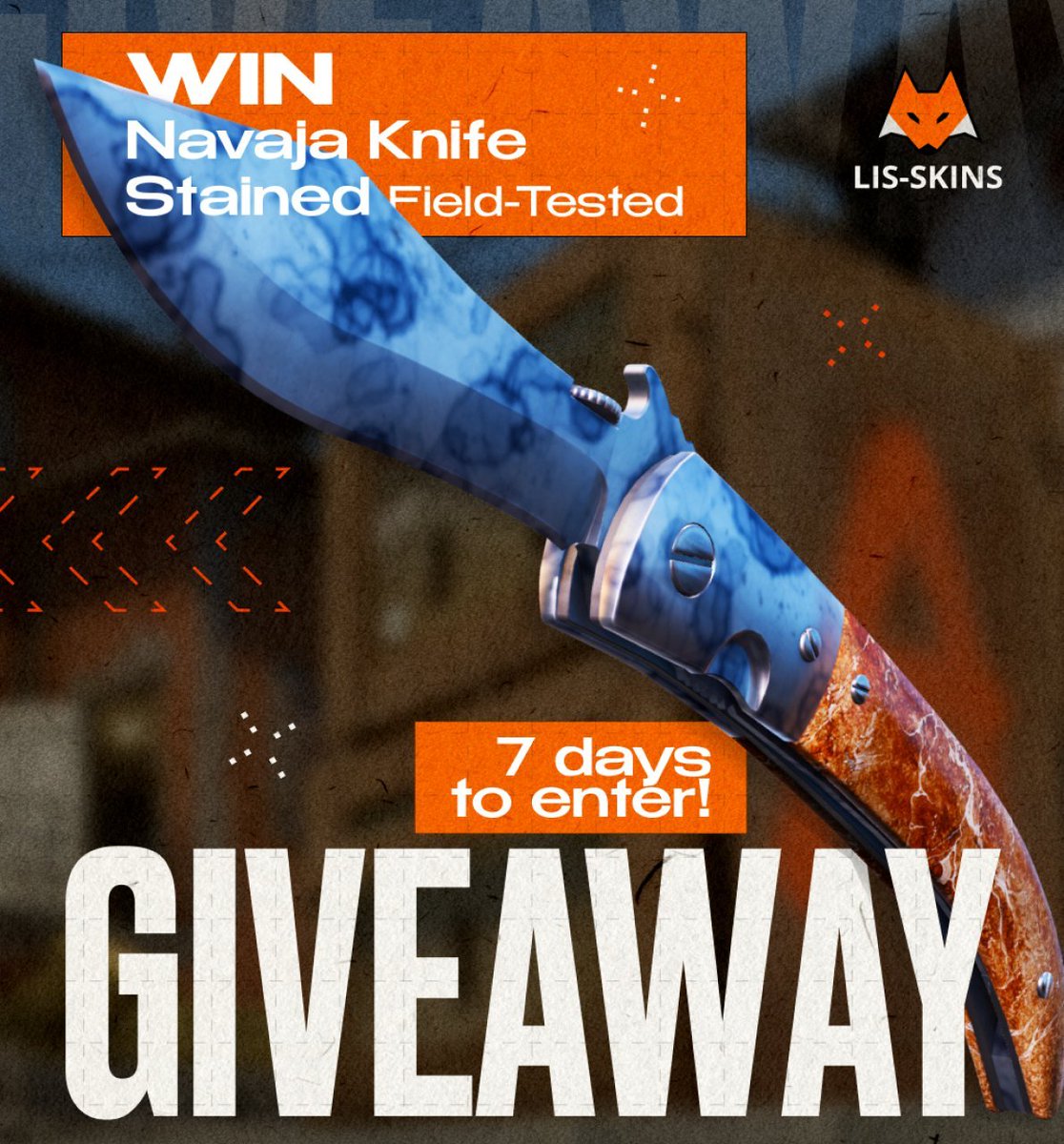 🎁 Navaja Knife | Stained FT GIVEAWAY ($130)

➡️ TO ENTER:

✅ Follow me &amp; <a href="/lisskins/">lis-skins</a>
✅ RT, Like, Tag a friend

⏰ Giveaway ends in 7 days!