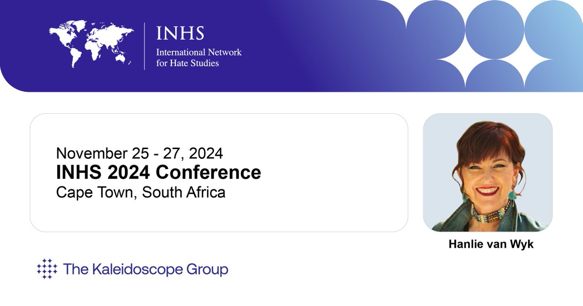 Who else is heading to Cape Town, South Africa for the 2024 <a href="/IntHateStudies/">INHS</a> Conference?

<a href="/KGdiversity/">Kaleidoscope Group</a>'s Hanlie van Wyk would love to discuss how TKG can meet you where you are in your DEI efforts.

Let’s connect here and keep the convo going!
#kaleidoscopegroup #INHS2024