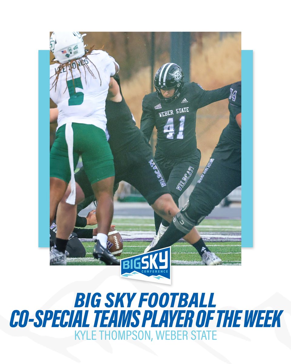 It was a perfect day kicking for <a href="/KTHO37/">Kyle Thompson</a> as he made 5/5 field goals and both PATs for a 17-point haul in Weber State’s 28-17 victory over Cal Poly 

#ExperienceElevated