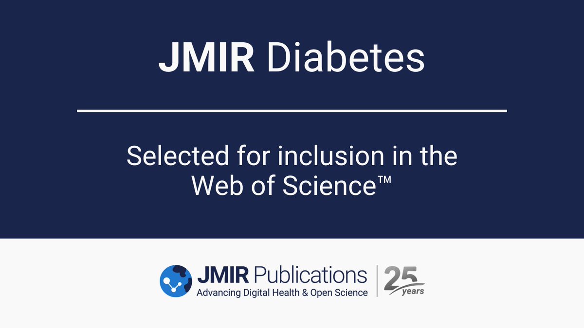 JMIR Publications (@jmirpub) on Twitter photo JMIR Diabetes is now indexed in #WebofScience™ & may receive its inaugural Journal Impact Factor (JIF) as early as 2025! 🎉
Thank you to our authors, reviewers & editors for contributing to this milestone.
đź”— hubs.la/Q02ZmpXV0
<a href="/drricardocorrea/">Ricardo Correa MD, EdD, FACP, FACE, FAPCR, FACMQ</a> <a href="/LisheyuSheyu/">Sheyu Li</a> JMIR Diabetes is now indexed in #WebofScience™ & may receive its inaugural Journal Impact Factor (JIF) as early as 2025! 🎉
Thank you to our authors, reviewers & editors for contributing to this milestone.
đź”— hubs.la/Q02ZmpXV0
<a href="/drricardocorrea/">Ricardo Correa MD, EdD, FACP, FACE, FAPCR, FACMQ</a> <a href="/LisheyuSheyu/">Sheyu Li</a>