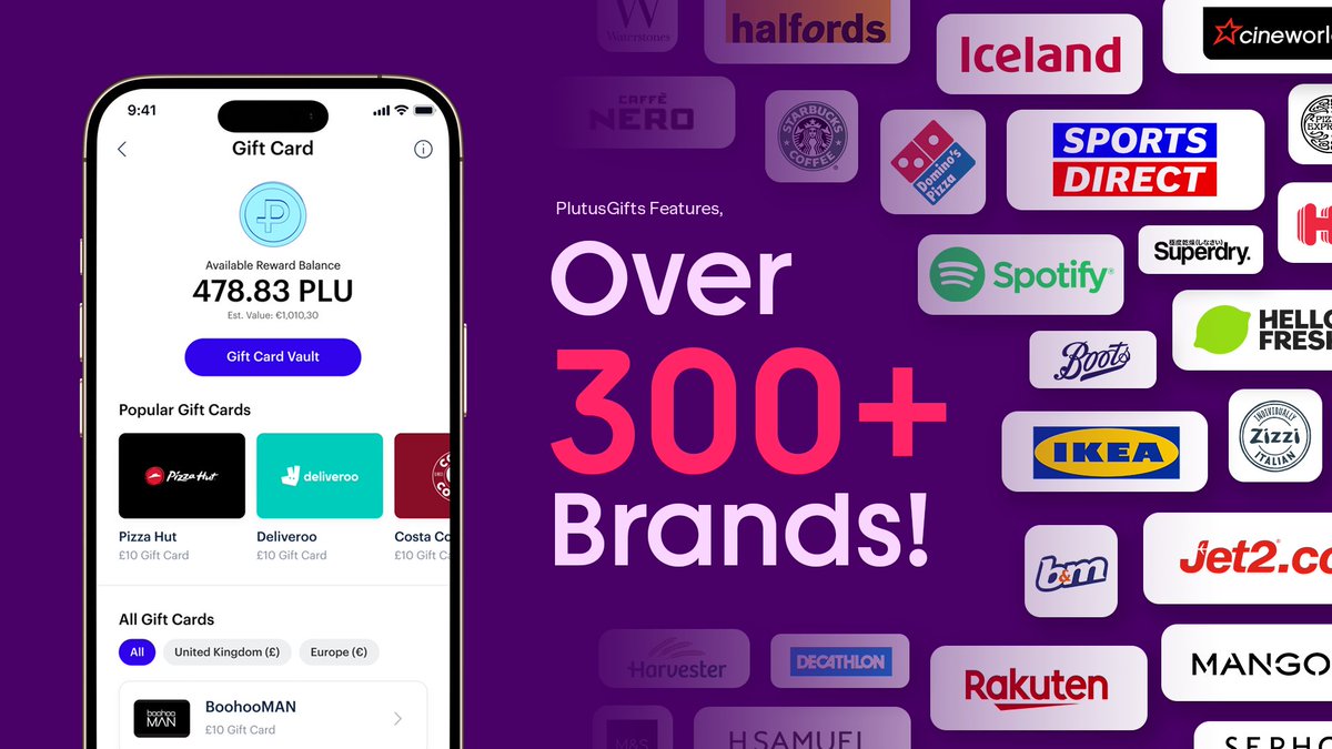 plutus's tweet image. Over 300 brands…  

Which gift cards will you choose? 🎁