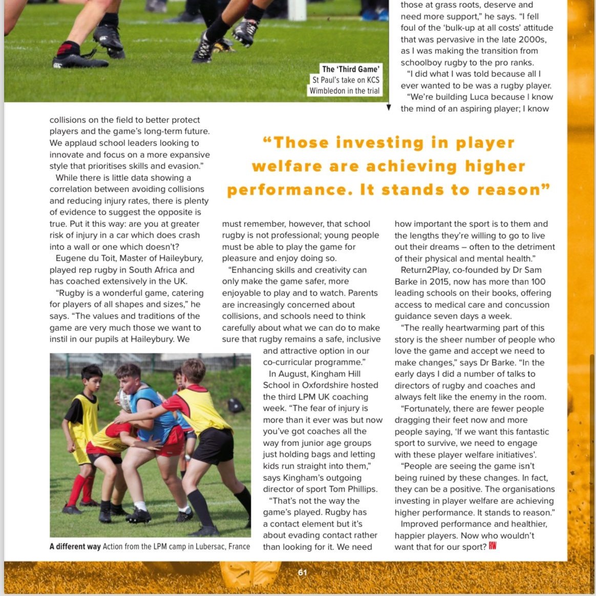 Return2Play (@return2play) on Twitter photo #Return2Play and our Head of #SportsMedicine, <a href="/sam_barke/">Dr Sam Barke</a>, are featured in the latest edition of the world's best-selling rugby magazine, <a href="/Rugbyworldmag/">Rugby World</a> #Return2Play and our Head of #SportsMedicine, <a href="/sam_barke/">Dr Sam Barke</a>, are featured in the latest edition of the world's best-selling rugby magazine, <a href="/Rugbyworldmag/">Rugby World</a>