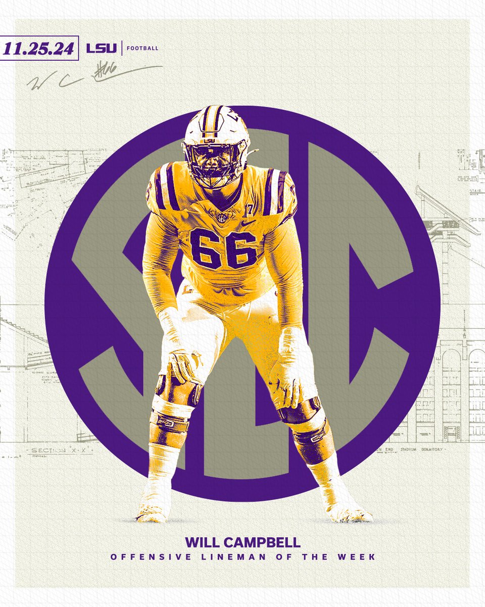 Will Campbell is the SEC Offensive Lineman of the Week