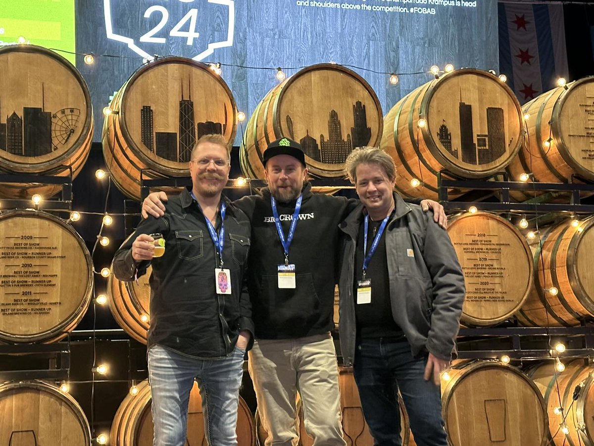 ProBrewSupply's tweet photo. What a fabulous showing at FOBAB, Chicago! Have you recovered yet? We were feeling a bit wooly ourselves, but we're back on track!
For those who may not know, FOBAB (Festival of Wood and Barrel-Aged Beers) is one of North America's largest and most prestigious celebrations of barrel-aged craft beverages. Brewers flock to this incredible event to showcase hundreds of barrel-aged beers, ciders, meads, and perries.
It’s a spectacular display of creativity and craftsmanship that we’re proud to support! Brock, Miach, and Bryan (from Montana Craft Malt) had the chance to sample amazing brews and discuss everything from malts to barrels and beyond.
We couldn’t be more thrilled to sponsor such an inspiring event. Cheers to everyone who made FOBAB unforgettable!
#barrelagedbeer #malt #probrewsupply #BrewingIngredients