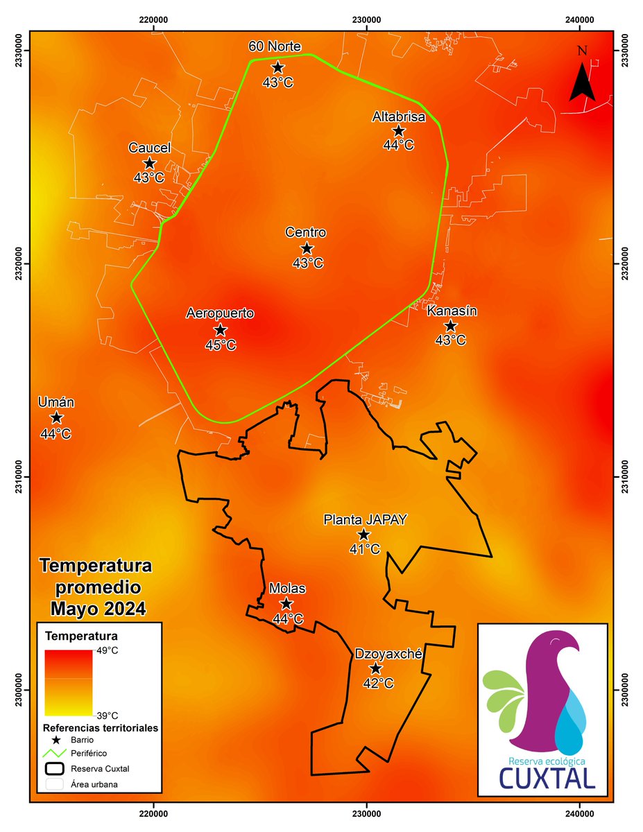 GeoEnYucatan's tweet photo. #30daymapchallenge : Calor (1). Geóg. Andrés Amaya. Históricamente el mes de mayo ha sido el  más caliente en Yucatán. En los últimos años hemos sido testigos del  aumento de las olas de calor en estas temporadas. Se han incrementado en  número e intensidad. Las que ocurrieron https://t.co/s1ZSH7Ox4O
