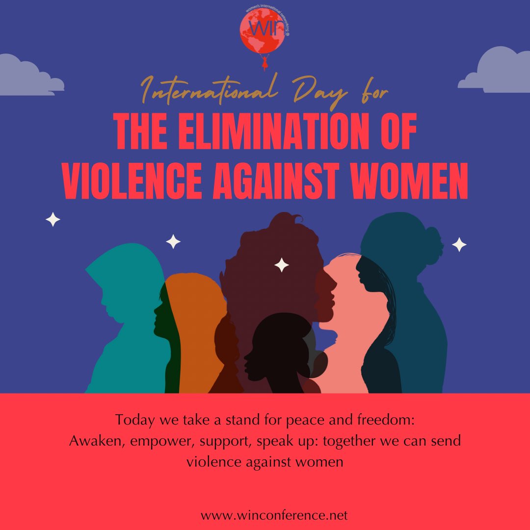 WINConference's tweet image. Today we stand for peace and freedom:
Awaken, empower, support, speak up: together we can send violence against women.
#NoMoreViolence #NoExcuse