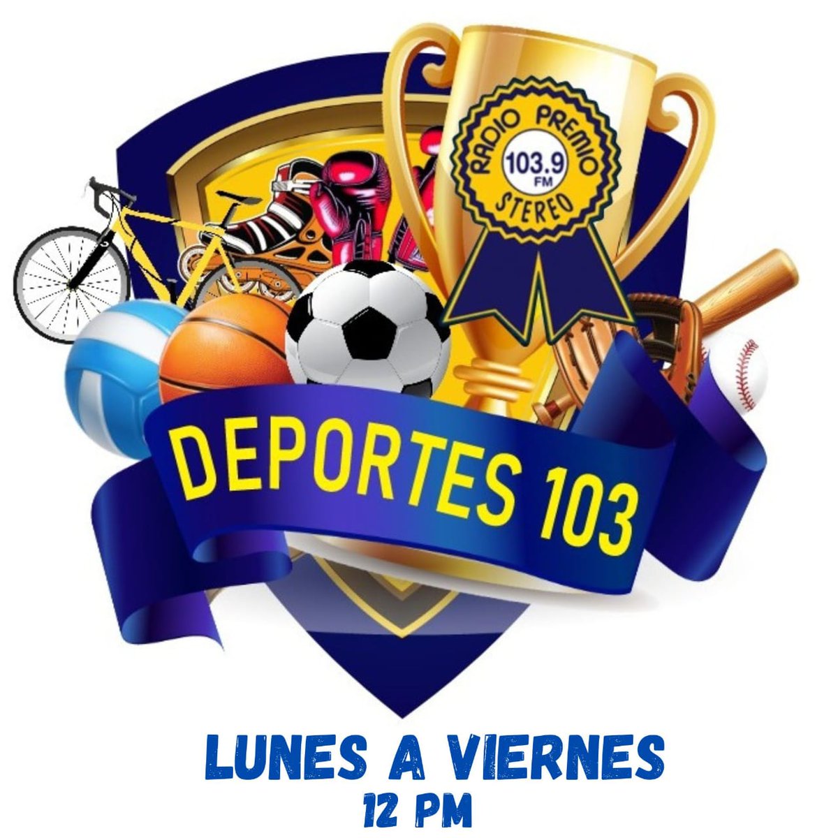 RadioPremio's tweet photo. Toda la información deportiva en un solo programa.

Deportes 103 de lunes a viernes al medio día.

Con las voces que identifican el deporte en Socopò José Luis Moreno y Rodolfo Niño https://t.co/y3iYxMFpXk