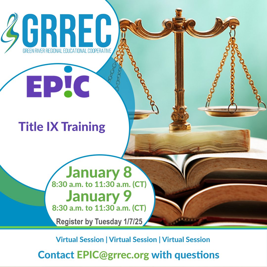 Join us for our upcoming Title IX Training. 
🔗 bit.ly/TitleIX010825
This session covers the definition of sexual harassment, investigation procedures, grievance processes, and impartiality. 

𝗥𝗘𝗚𝗜𝗦𝗧𝗘𝗥 𝗛𝗘𝗥𝗘: bit.ly/RegisterTitleI…
.
#GRRECKY #TitleIX
