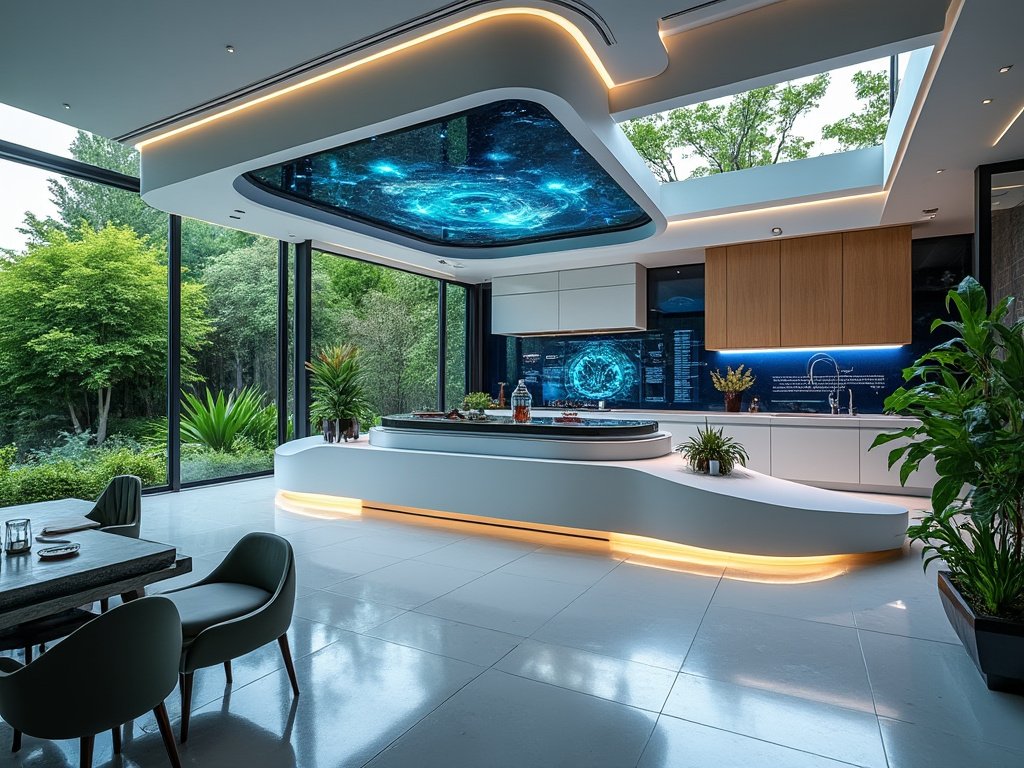 EmmaKatherine93's tweet photo. Where culinary art meets future tech, in harmony with nature's embrace. 🌿👨‍🍳🔮 #FuturisticKitchen #GardenView #TechMeetsNature #Design https://t.co/gLKhnQLZKo