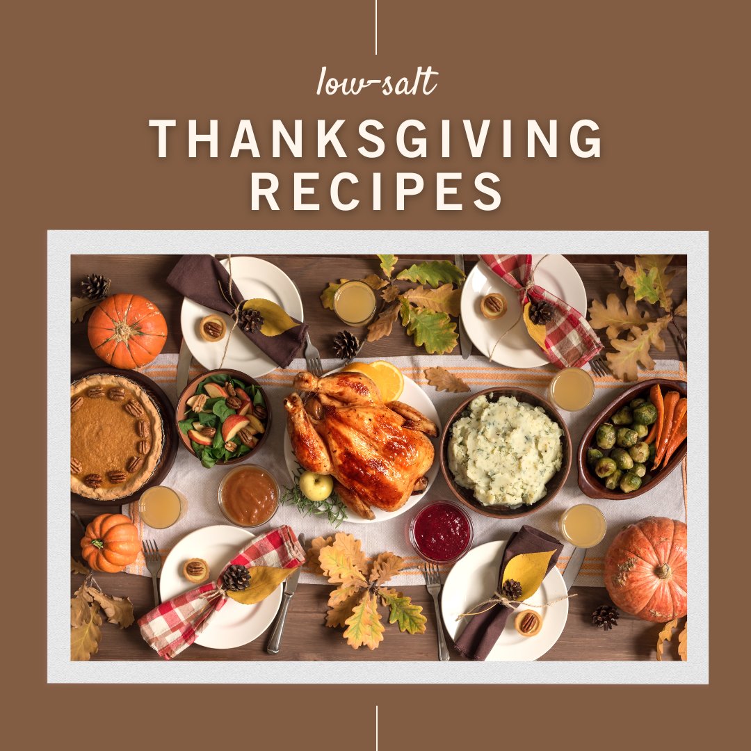 🦃🍂 Planning your #Thanksgiving? We've got all the recipes you need for a delicious, #lowsalt feast! From honey-herb turkey &amp; maple sausage stuffing to herb rolls, &amp; pumpkin mousse pie, you can enjoy all your favorites while staying #kidneyfriendly. \nwkidney.org/living-with-ki…