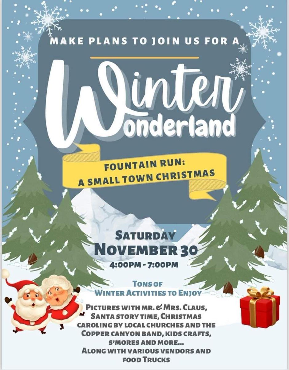 wbhmlibrary's tweet photo. We're looking forward to seeing y'all at the Fountain Run Small Town Christmas Celebration this Saturday, November 30th. Be sure to stop by our booth to Ms. Brandi and Ms. Cindy! https://t.co/pXuKW7YuIP