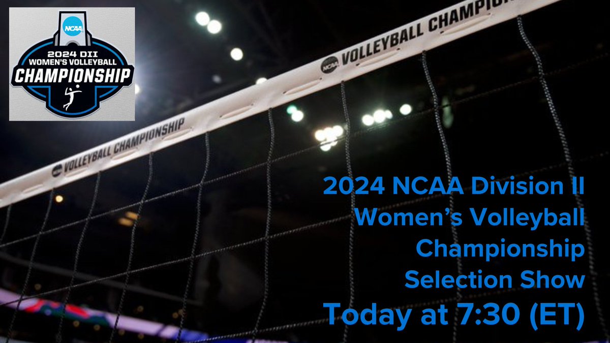 The NCAA will announce the bracket for the 2024 Division II Women's Volleyball Championship today at 7:30pm Eastern.
Check out the live reveal show: ncaa.com/news/volleybal…
#WeAreAVCA