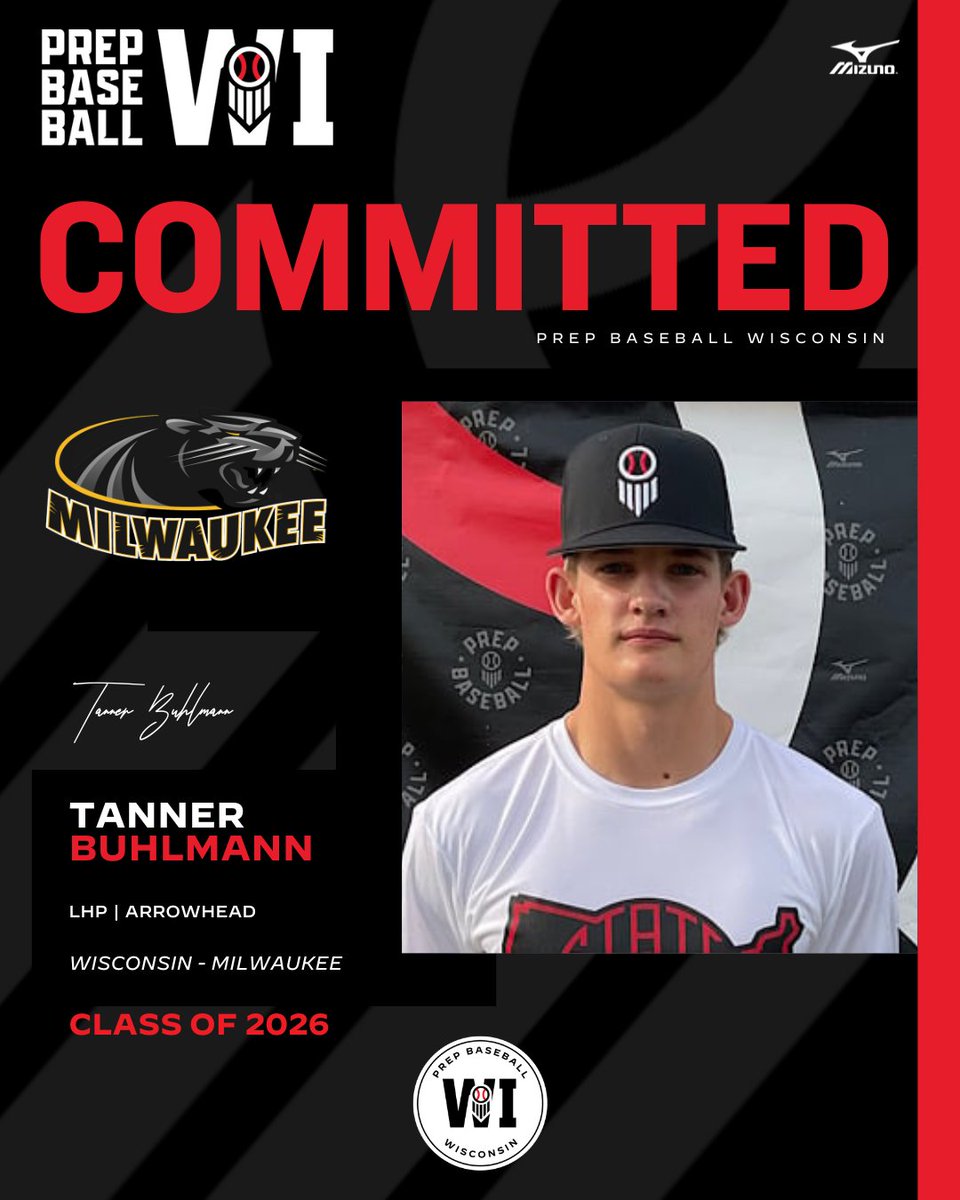 PrepBaseballWI's tweet photo. LHP Tanner Buhlmann (Arrowhead, 2025) commits to Wisconsin-Milwaukee.

Buhlmann was a standout at the inaugural Wisconsin State Games.

(@DiamondWarhawks | @MKE_Baseball)

👤: https://t.co/Va4ELbPxwO https://t.co/78eOxvpXSj