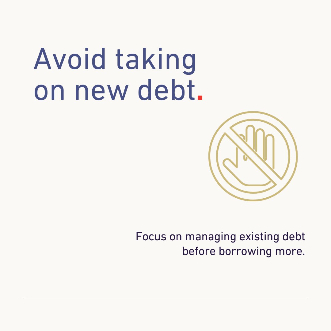 Financial health matters!
1️⃣ Review your budget—cut back &amp; save.
2️⃣ Ask about payment deferrals for loans.
3️⃣ Avoid new debt; consider consolidation.
4️⃣ Explore government support.
Small steps = big impact! 💡 
#MoneyTips #Budgeting #FinancialLiteracyMonth
<a href="/FCACan/">Financial Consumer Agency of Canada</a> <a href="/bankofcanada/">Bank of Canada</a>