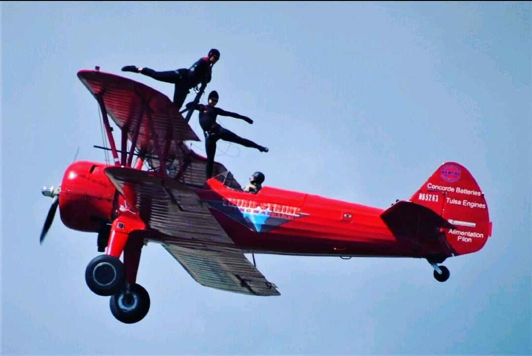 Feel the rush with Third Strike Wingwalking!

Have you ever seen a wingwalker in person?? It’s a truly special experience. And in this unique demonstration, you will get to see not one, but TWO WINGWALKERS perform as the aircraft soars through the air!