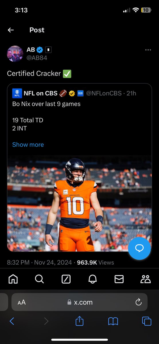 SammyB_DMT's tweet photo. It’s always amazing coming back to Twitter: what am I gonna see? Porn? Murder? Or Antonio Brown showing us how his CTE is progressing? 😂 https://t.co/DUU9wV3yY8
