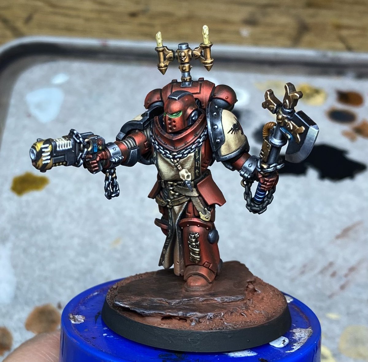 Mostly finished this Blood Raven from the 5th company known as the fated. 
#warhammer40k #WarhammerCommunity