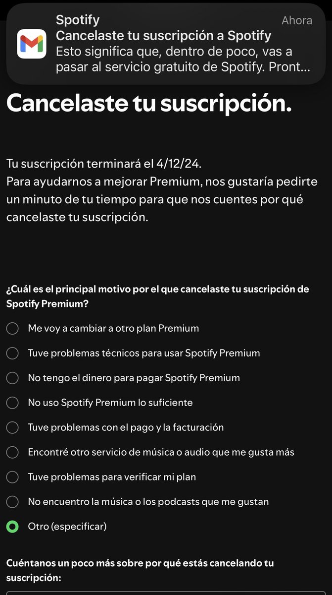 liberalizar__'s tweet photo. @GordoDan_ @SpotifyARG Di de baja el plan familiar, fue instantáneo. https://t.co/MA2mYTVe0u