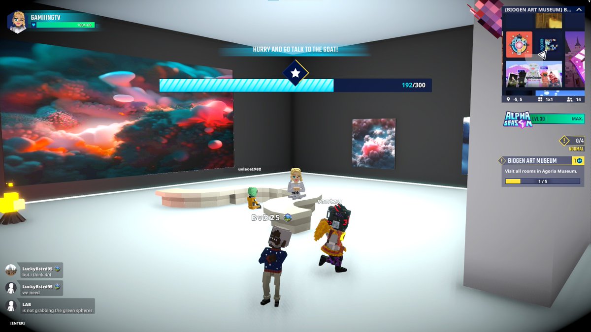 GamiiingTVQC's tweet photo. Entering the Gallery Room at the BioGen Art Museum in @TheSandboxGame. Get ready for a mind-bending fusion of art and science! 🧬🎨 @agoriamusic https://t.co/PJmWdD2uSC #TheSandbox #AlphaSeason4 #AS4SocialChallenge https://t.co/Cp7UCM9tDE