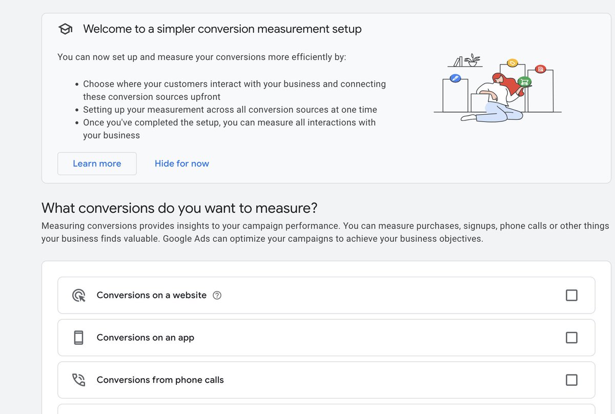 selley2134's tweet image. Not a fan of the new process for adding conversions in Google Ads. 

Seems clunkier and slower unless you are using the gtag (which is probably the point). 

#PPCChat