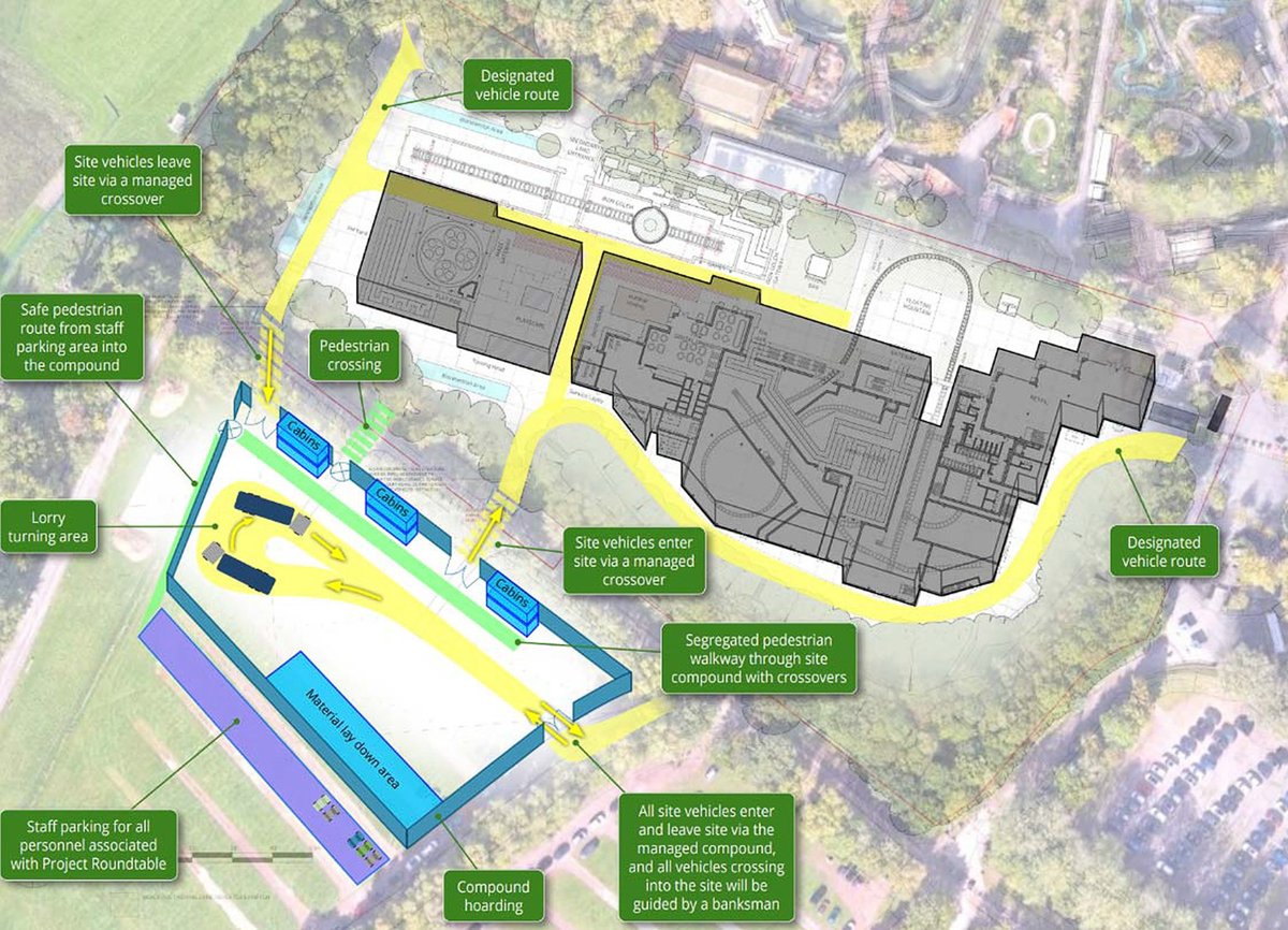 AttractionSc's tweet image. With Intamin referenced as the manufacturer of the rollercoaster, it certainly looks like a new Multi Dimension Coaster could be on its way to the UK!
We've identified one image which seems to reveal the internal layout, and used this as a basis to create a speculative layout 👀