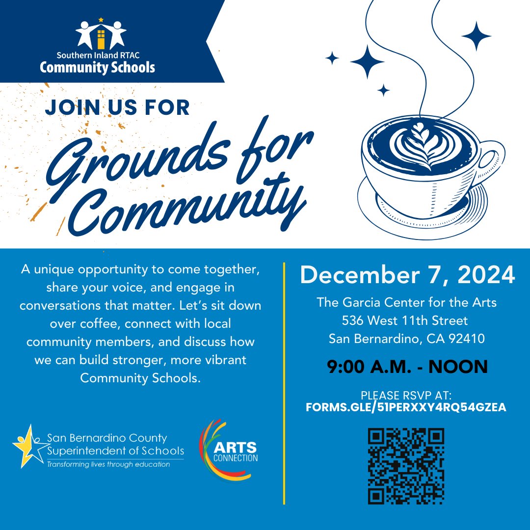 Southern Inland Regional TAC (@si_rtac) on Twitter photo Join us for Grounds for Community! Partnering with <a href="/SBArtsCouncil/">ArtsConnection</a>, we’re bringing creativity, connection & conversation to the heart of the community. Share your voice to shape brighter futures for students & families! #GroundsForCommunity #CommunitySchoolsSB
#SIRTACStory Join us for Grounds for Community! Partnering with <a href="/SBArtsCouncil/">ArtsConnection</a>, we’re bringing creativity, connection & conversation to the heart of the community. Share your voice to shape brighter futures for students & families! #GroundsForCommunity #CommunitySchoolsSB
#SIRTACStory