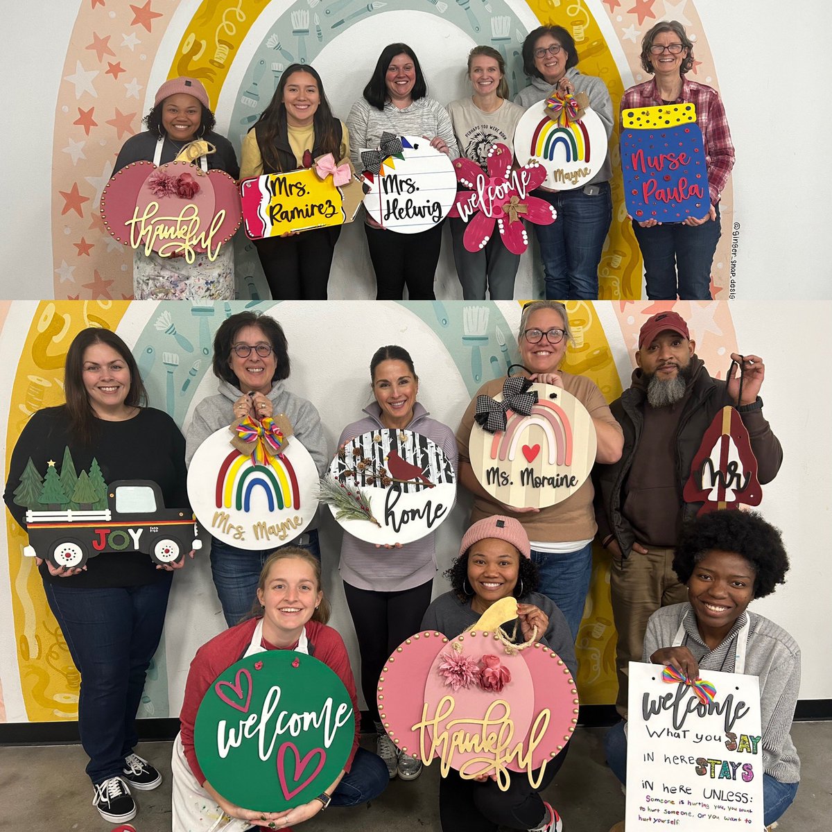 Took some time today to show how truly thankful we are for each other through creativity and socializing at The Makery! We have some very talented staff members!! #bloomingbrilliance #thankful #bobcatnation