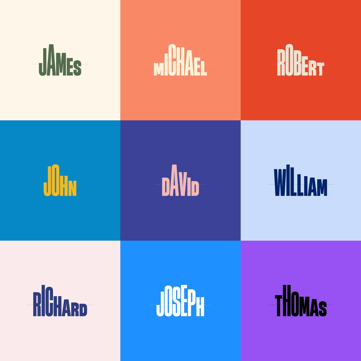 karim_douieb's tweet image. Here are the all-time most popular baby names in the US (male & female)! 👶 Each letter's height shows how trendy the name was over time. 📈✨
Check for yourself and search your name 👉 baby-names.jetpack.ai