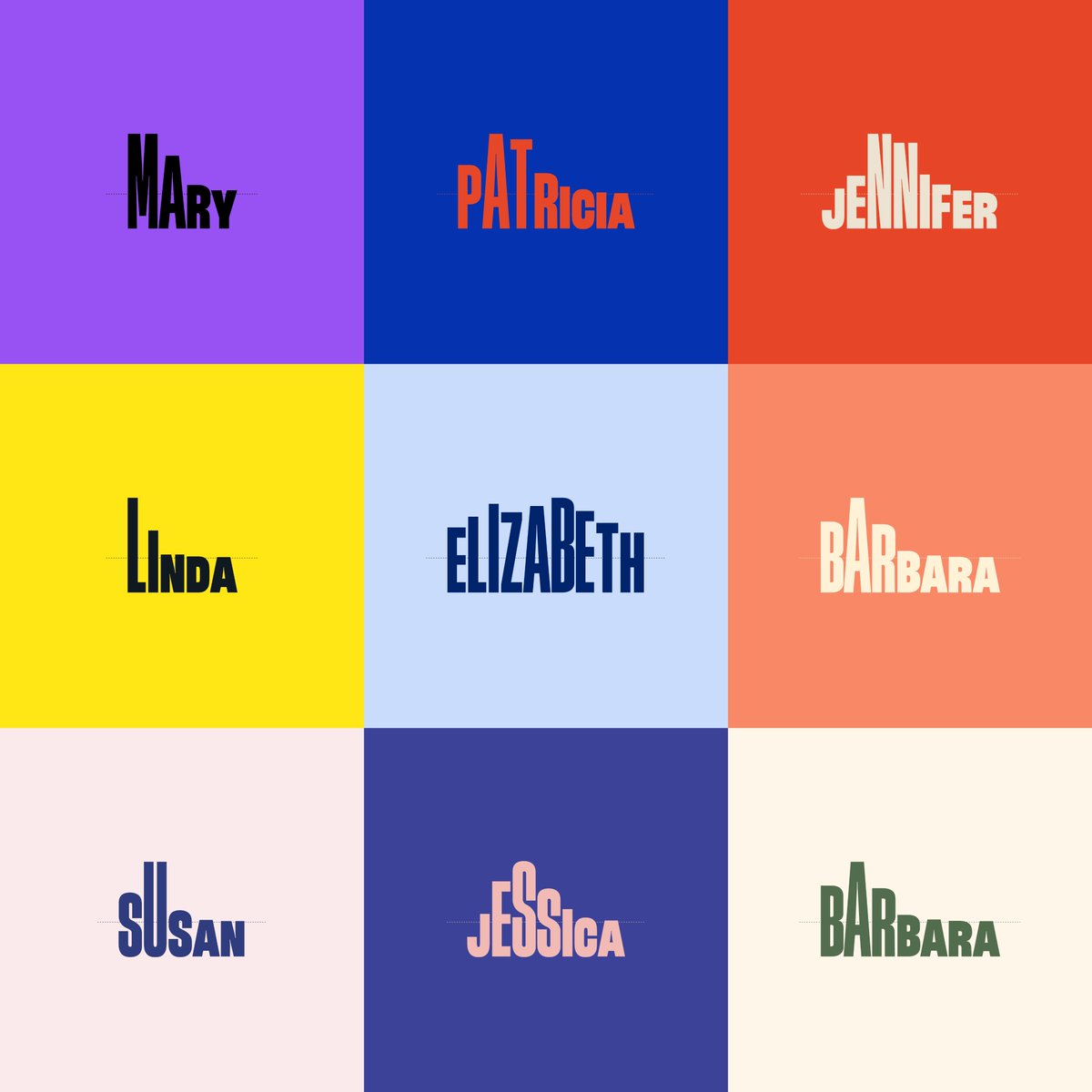 karim_douieb's tweet image. Here are the all-time most popular baby names in the US (male & female)! 👶 Each letter's height shows how trendy the name was over time. 📈✨
Check for yourself and search your name 👉 baby-names.jetpack.ai