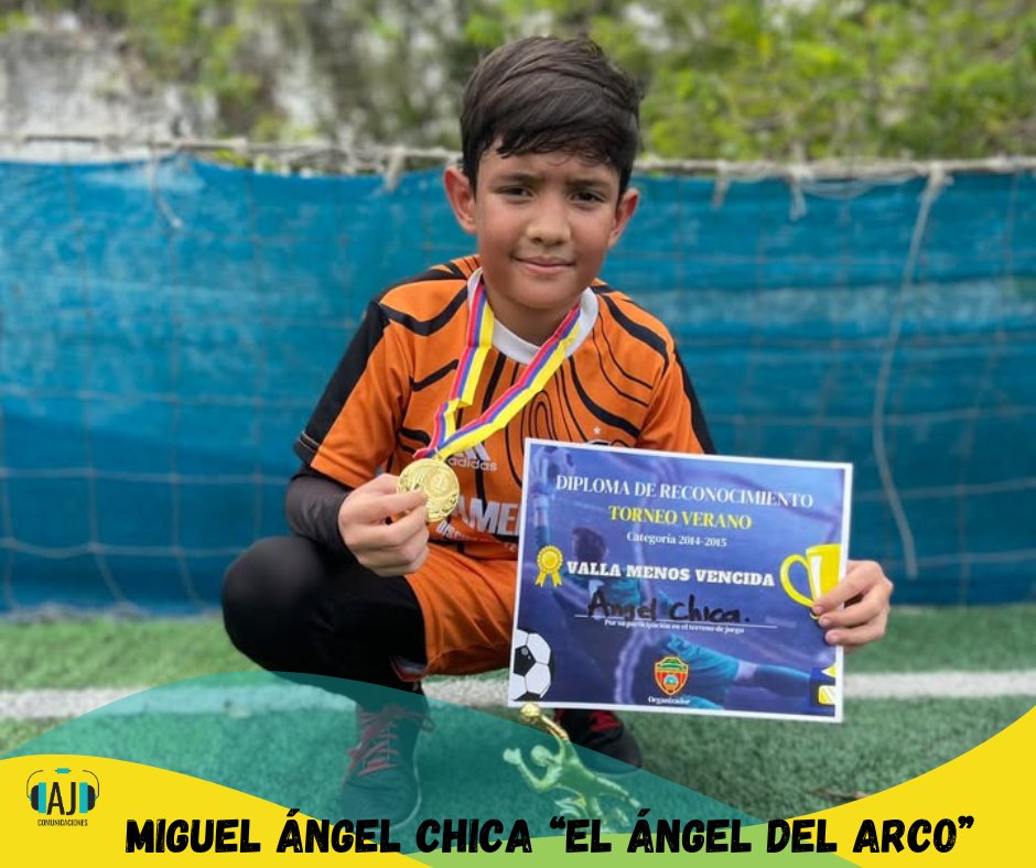 ajmix2012's tweet photo. Miguel Ángel Chica "El Ángel del Arco"
campeón de la chiquifútbol, con #NuevoHorizonte ira a final #Bogota. Además, Miguel Ángel también se coronó campeón de #ligaBolivar  U12, Es un ejemplo de perseverancia y pasión por el deporte, siempre apoyo Angelica Marrugo y Yoilan Chica. https://t.co/mFDepdKIxA