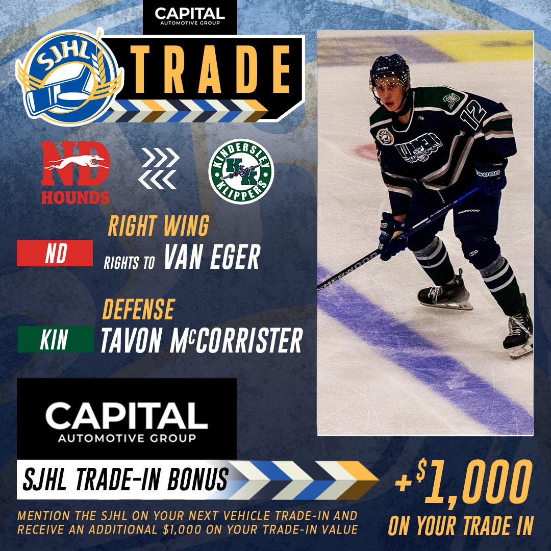 theSJHL's tweet photo. π #SJHLTRANSACTION | The @klippershockey made a few moves this past week! Check them out here. Remember, mention the SJHL on your next vehicle trade-in at @capitalautomotivegroup in Regina and get $1,000 on your trade-in value!
Photo credits to Doug Klassen and Tanya Johnson. https://t.co/tRYMcHnVr5