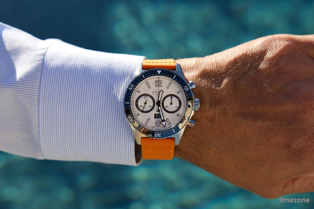 timezone_com's tweet image. Hands-on review Glashütte Original SeaQ Chronograph Silver Screen @G_O_Manufactory (timezone.com/2024/11/25/han…)