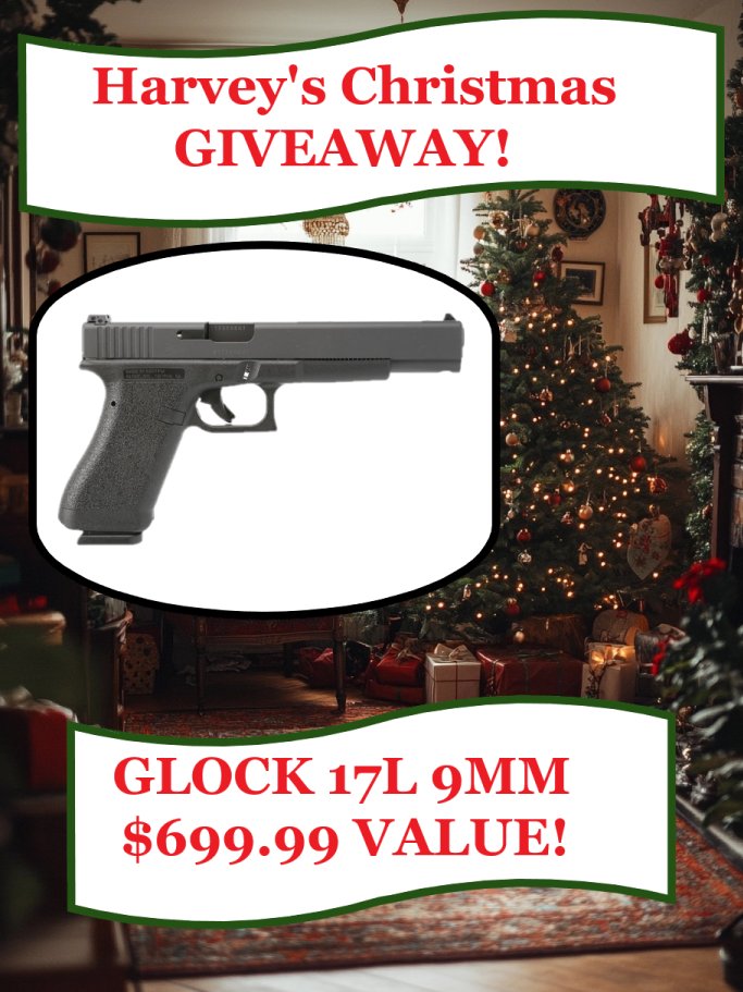 This week's giveaway Thanksgiving/Christmas special is a Glock 17L 9mm! Please like and share our posts to enter! Especially our Black Friday post which will be up tomorrow afternoon! Much love to you all and good luck!