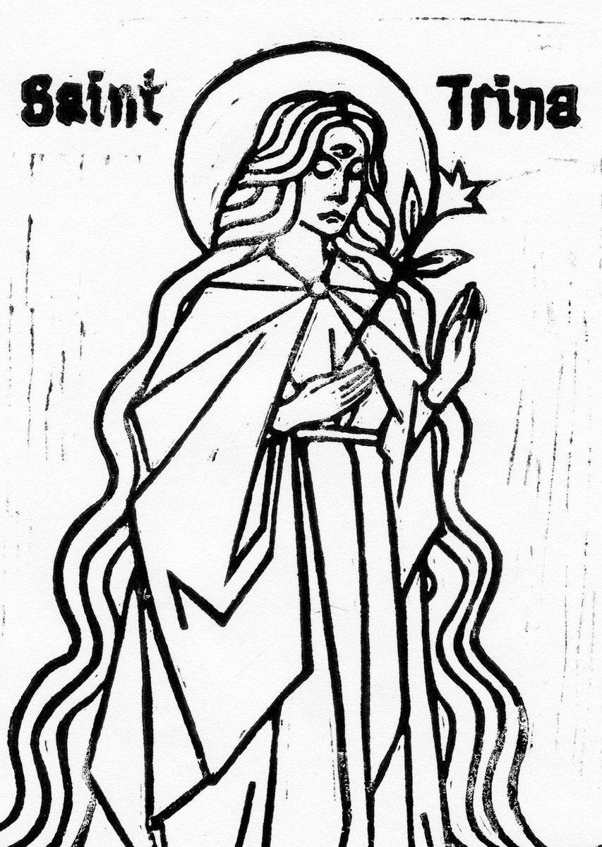 First pass of my Saint Trina print! Pretty splotchy from a mix of me using water based ink and hand-printing, but overall I’m really happy with it #ELDENRING #EldenRingart