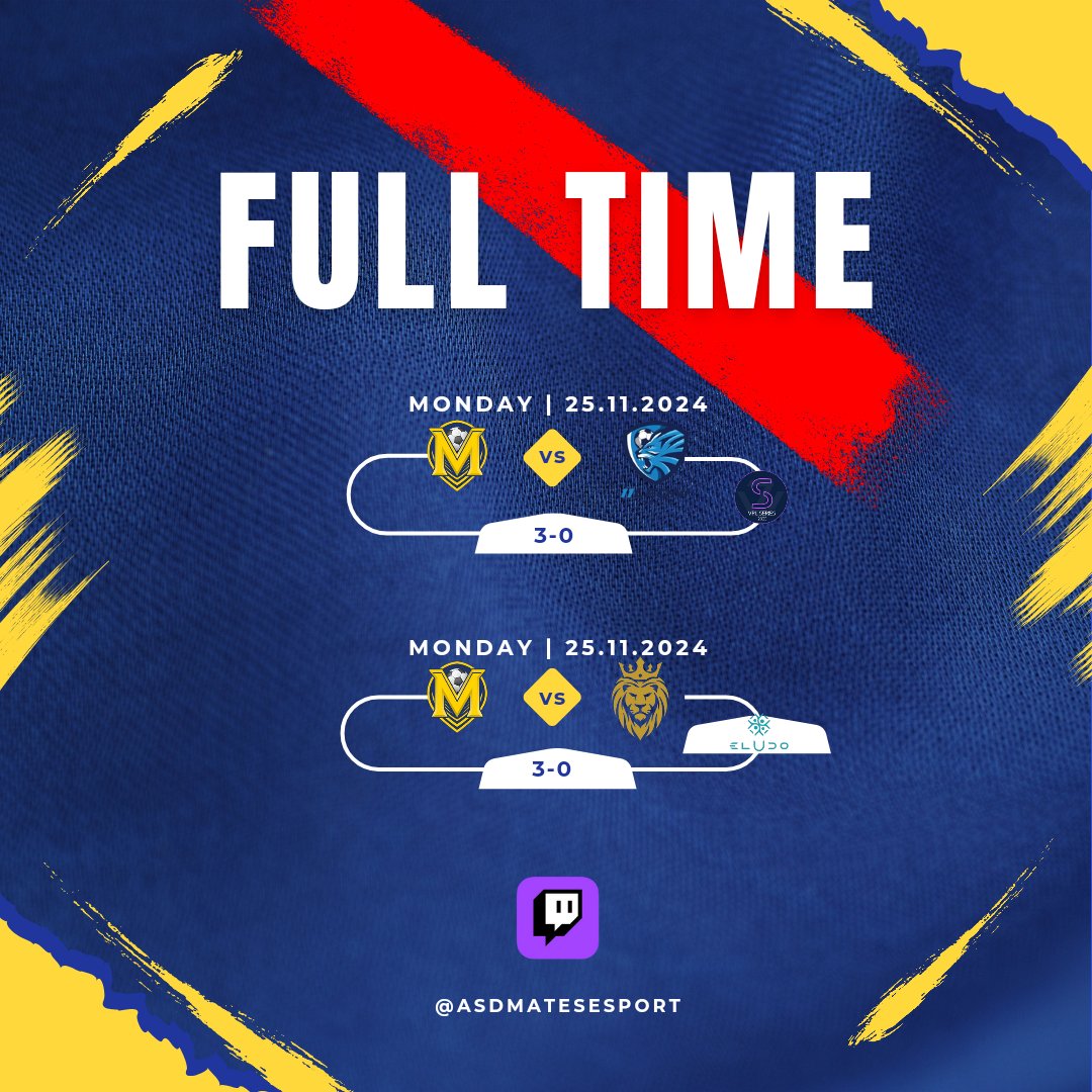 ASD Mates (@asdmates) on Twitter photo 💙FULL TIME💛
<a href="/eLUDO_official/">eLUDO</a> vs <a href="/RealLions_/">Real Lions⚽ 🏆</a>
✅️ 3-0
⚽️⚽️⚽️ <a href="/emy___1991/">Emilio Abbadessa</a>
👟 <a href="/CFear90/">Francesco Lo Fria TomBrady9087</a>
👟 <a href="/salvo_simo98/">principe98__</a>
👟 <a href="/spep_GG/">peppe</a>
<a href="/VPLItaly/">VPL Italy 🇮🇹</a> SERIES vs @11leoniesport
✅️3-0
⚽️👟👟 <a href="/salvo_simo98/">principe98__</a>
⚽️ @erdandy_997
⚽️👟 <a href="/Manouinho_32x/">Manouinho 💫</a> 💙FULL TIME💛
<a href="/eLUDO_official/">eLUDO</a> vs <a href="/RealLions_/">Real Lions⚽ 🏆</a>
✅️ 3-0
⚽️⚽️⚽️ <a href="/emy___1991/">Emilio Abbadessa</a>
👟 <a href="/CFear90/">Francesco Lo Fria TomBrady9087</a>
👟 <a href="/salvo_simo98/">principe98__</a>
👟 <a href="/spep_GG/">peppe</a>
<a href="/VPLItaly/">VPL Italy 🇮🇹</a> SERIES vs @11leoniesport
✅️3-0
⚽️👟👟 <a href="/salvo_simo98/">principe98__</a>
⚽️ @erdandy_997
⚽️👟 <a href="/Manouinho_32x/">Manouinho 💫</a>
