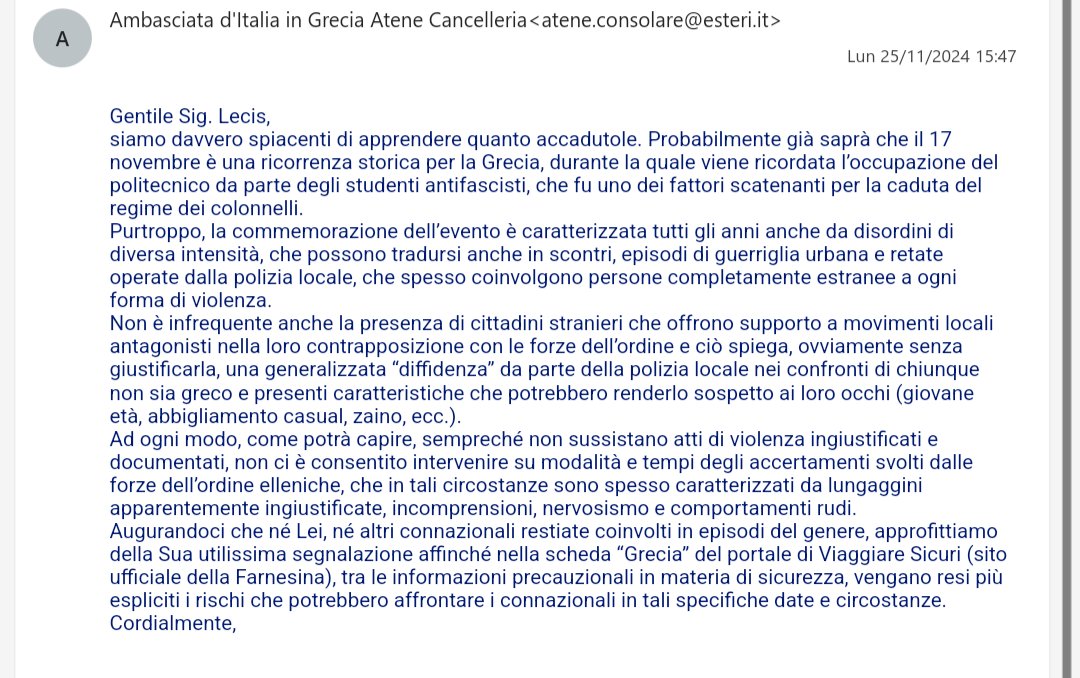 LecisNazareno's tweet photo. Non mi hanno menato quindi va tutto bene. 

Utilissima l'ambasciata. https://t.co/oP6ER70k4r