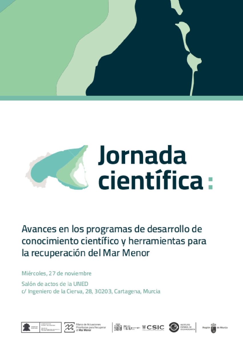 👩‍🔬Esta semana tenemos una cita importante con el #MarMenor: científicos y gestores del <a href="/mitecogob/">Transición Ecológica y Reto Demográfico</a>, <a href="/regiondemurcia/">Gobierno de la Región de Murcia</a> y el <a href="/IEOoceanografia/">Instituto Español de Oceanografía (IEO-CSIC)</a>, se dan cita en la <a href="/UnedCartagena/">UNED Cartagena</a> para compartir los últimos avances en el conocimiento y las herramientas científicas en su recuperación. 1/2