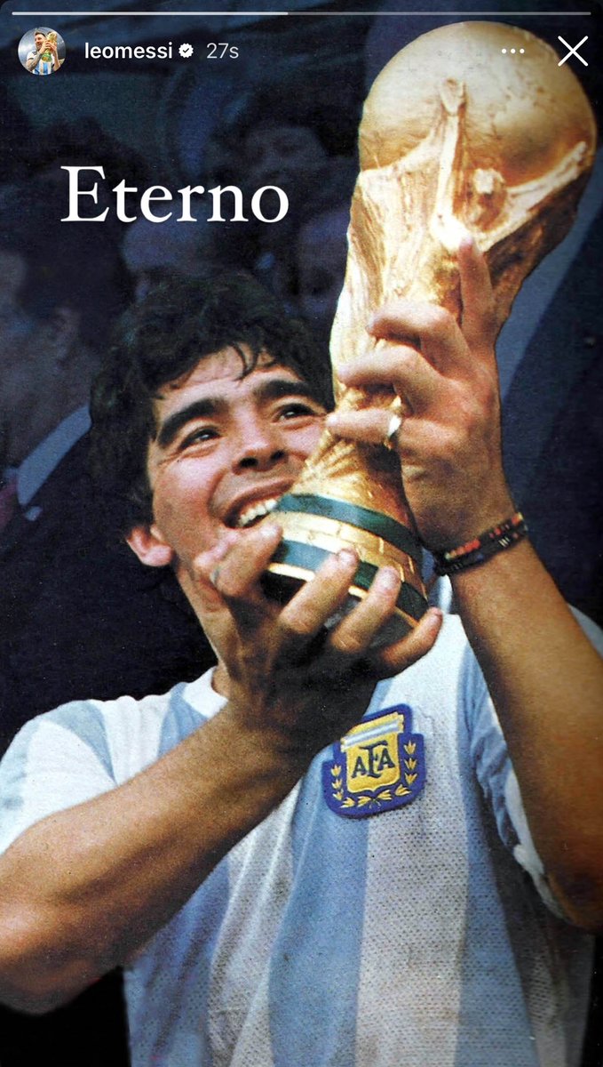 WeAreMessi's tweet photo. Leo Messi on Instagram - paying a tribute to Maradona 🕊️ https://t.co/3f6zHx0l3n