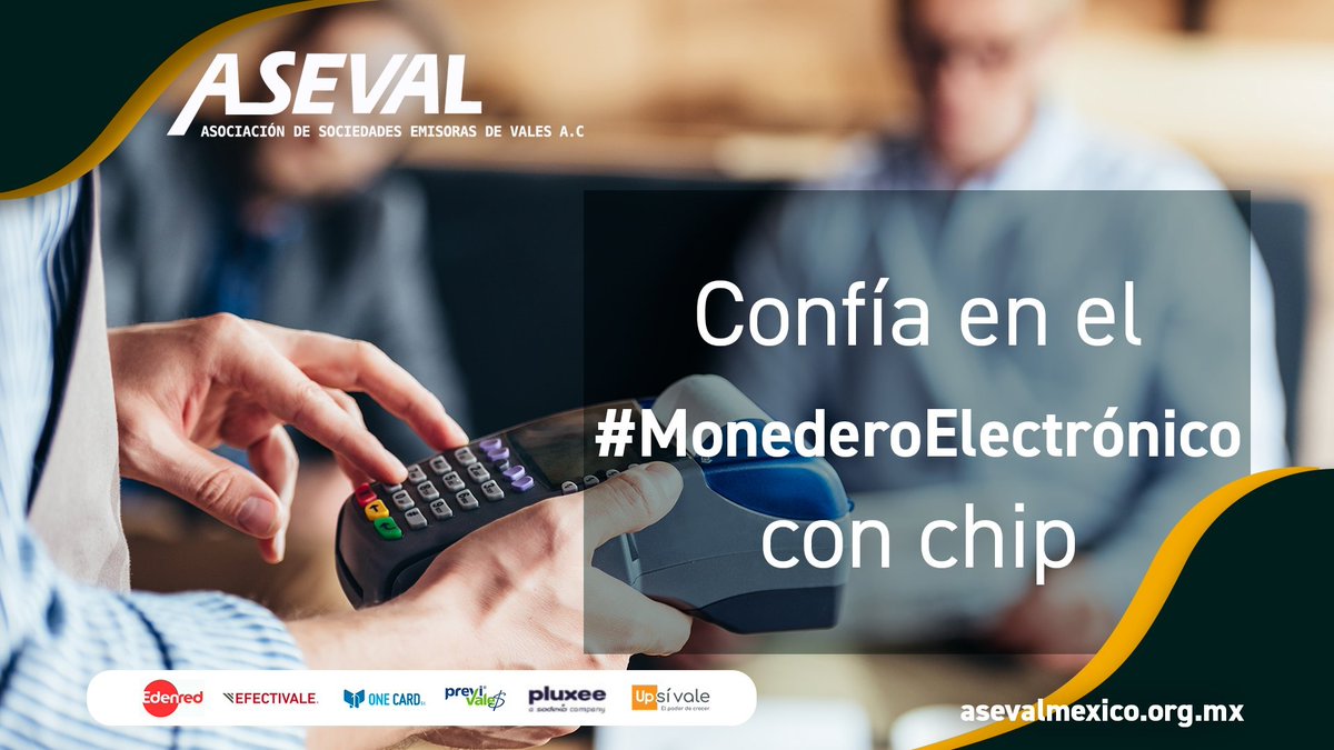 ASEVAL_Mexico's tweet photo. Las empresas afiliadas a la #ASEVAL promueven el uso de tarjetas #ValesDeDespensa con chip, por ser la opción que te ofrece mayor seguridad en tus transacciones. 

@EdenredMexico 
@Efectivale_Mx 
@upsivale 
@onecardsi 
@PluxeeMexico 
@PreviVales https://t.co/gZqUDJRVpS