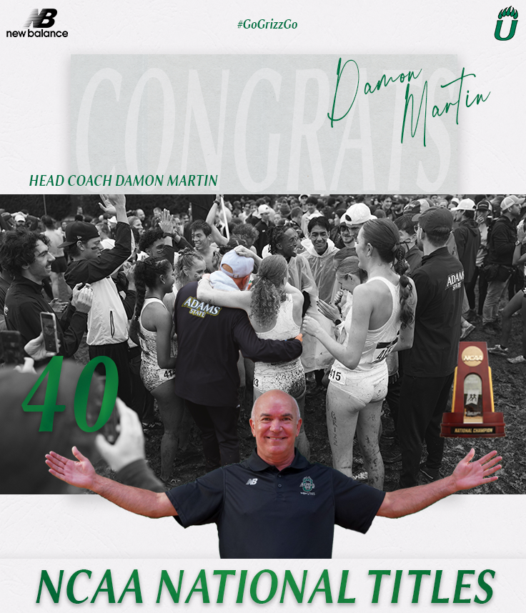 🐐 X 40 
Congratulation on 40 NCAA Titles moving Head Coach Damon Martin into #2 All-Time in NCAA History! (43 National Titles overall) 

#GoGrizzGo