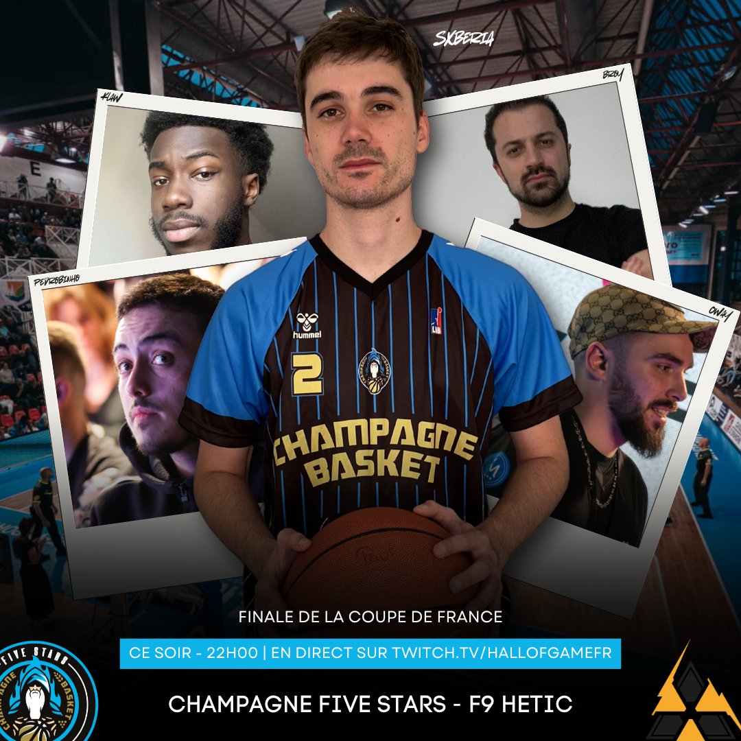 CHAMPAGNE FIVE STARS 💫 (@fivestars_gt) on Twitter photo ⛹️ GAMEDAY - #NBA2K25
La dernière marche, c'est ce soir. Pour l'histoire, pour les souvenirs 🫡
🏆 | Coupe de France <a href="/HallofGameFR/">Hall of Game</a>
🎮 | BO3
🆚 | @F9HETIC 🇫🇷
🕤 | 22:00
📺 | twitch.tv/hallofgamefr
#HereToWin💫 | <a href="/ChampBasketOff/">Champagne Basket 🧙♂️</a> ⛹️ GAMEDAY - #NBA2K25
La dernière marche, c'est ce soir. Pour l'histoire, pour les souvenirs 🫡
🏆 | Coupe de France <a href="/HallofGameFR/">Hall of Game</a>
🎮 | BO3
🆚 | @F9HETIC 🇫🇷
🕤 | 22:00
📺 | twitch.tv/hallofgamefr
#HereToWin💫 | <a href="/ChampBasketOff/">Champagne Basket 🧙♂️</a>