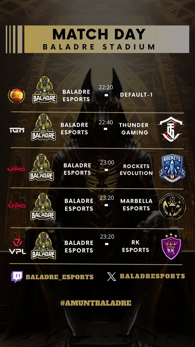 •| MATCH DAY |•

📜 <a href="/LigaTGM/">Liga TGM</a> 
Nueva semana en la que nuestros chicos buscan seguir en lo más alto de la clasificación

📜 <a href="/VPG_Spain/">Virtual Pro Gaming España</a> 
En la 2ª semana de competición tratarán de darle la vuelta a los resultados de la inicial 

📜 <a href="/VPLSpain/">VPL Spain</a> 
4ª jornada frente al 2° clasificado