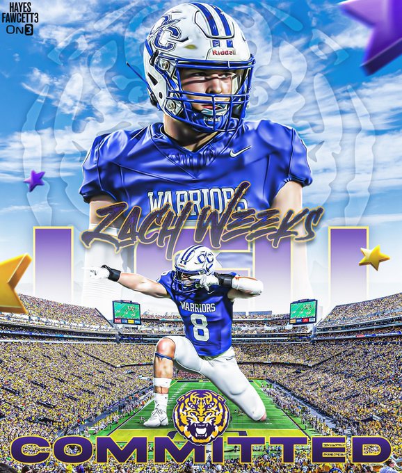 BREAKING: Georgia 4-star LB Zach Weeks has reclassified into the 2025 class, he tells <a href="/On3sports/">On3</a> + <a href="/Hayesfawcett3/">Hayes Fawcett</a>.

He's also now committed to #LSU.

Next season, all three Weeks brothers will suit up for the Tigers.

➡️: on3.com/teams/lsu-tige…