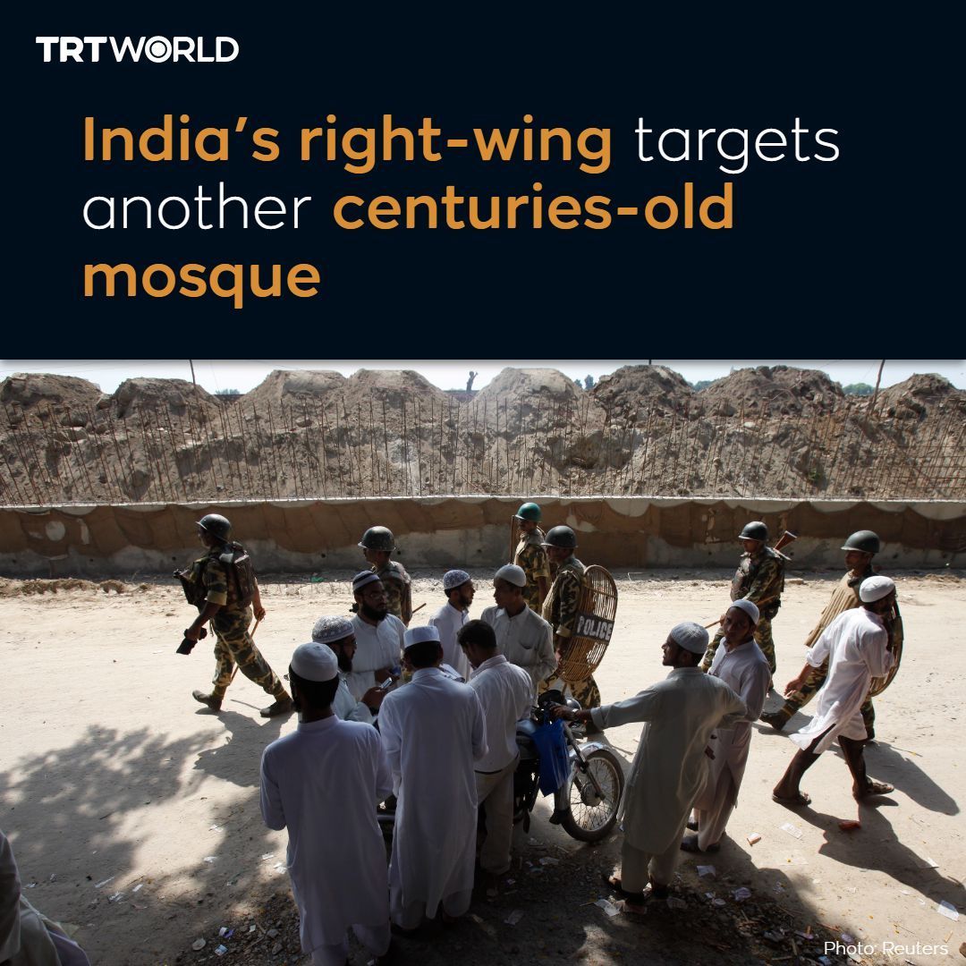 The centuries-old Shahi Jama Masjid in Sambhal joins the list of mosques threatened by Hindu right-wing groups, which want to replace them with temples
🔗 trt.world/v7vd